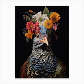 Bird With A Flower Crown Grouse 4 Canvas Print