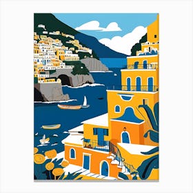 Summer In Positano Painting (183) Canvas Print