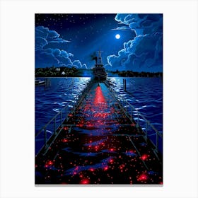 Ship At Night Canvas Print