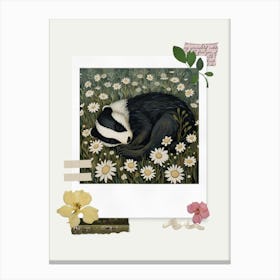 Scrapbook Baby Badger Fairycore Painting 3 Canvas Print