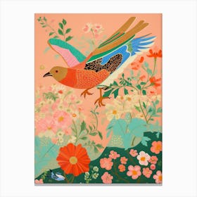 Maximalist Bird Painting Robin 2 Canvas Print