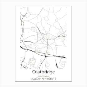 Coatbridge,United Kingdom Minimalist Map Canvas Print