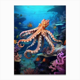 Octopus Camouflage Illustration 1 Canvas Print