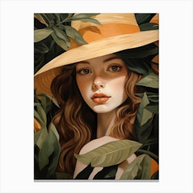 Girl In A Hat 1 Canvas Print