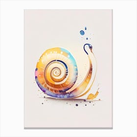 Snail With Splattered Background 1 Illustration Canvas Print