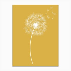 Minimalist Dandelion Print Yellow Canvas Print