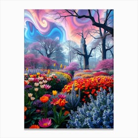 Colorful Flowers In A Garden Canvas Print