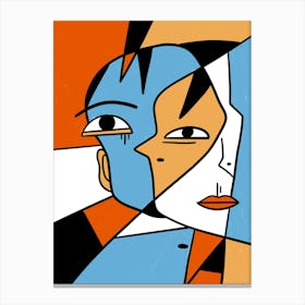 Face Of A Man Abstract illustration Canvas Print