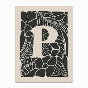 Botanical Letter P No 0756 Canvas Print