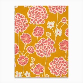 Kniphofia Floral Print Retro Pattern Flower Canvas Print