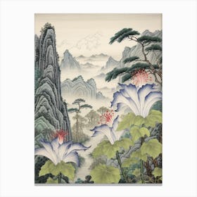 Kikyo Chinese Bellflower 1 Japanese Botanical Illustration Canvas Print