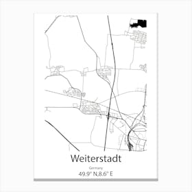 Weiterstadt,Germany Minimalist Map Canvas Print