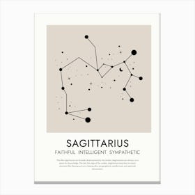 Sagittarius Zodiac Print Canvas Print