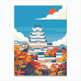 Himeji Castle Japan 6 Colourful Illustration Canvas Print