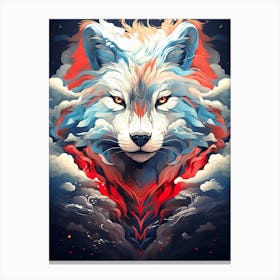 Wolf In The Clouds 8 Canvas Print