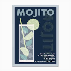 Navy And Grey Mojito Cocktail Canvas Print