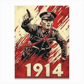 Aihrgdesign A Vintage Recruitment Poster From 1914 Featuring 9 Canvas Print