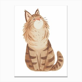 Norwegian Forest Cat Cat Clipart Illustration 4 Canvas Print