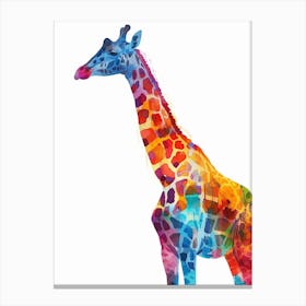 Watercolour Rainbow Giraffe 1 Canvas Print
