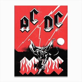 Metal Signs 530 189 Acdc Vintage Retro Home Man Cave Garage Shed Music Pub Canvas Print