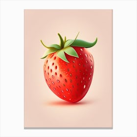 A Single Strawberry, Fruit, Comic 2 Canvas Print