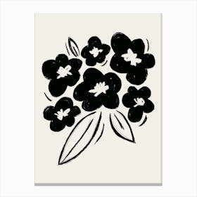 Flower Bouquet 1 Black White Canvas Print