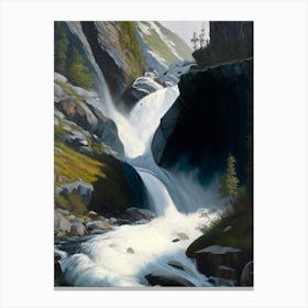 Kjosfossen, Norway Peaceful Oil Art  (1) Canvas Print