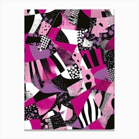 Pink And Black Abstract Canvas Print