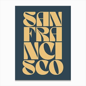 Navy And Yellow San Francisco Canvas Print