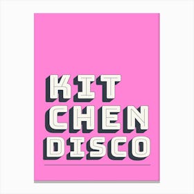 Kitchen Disco in Pink Canvas Print