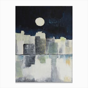 Full Moon Over The City Canvas Print