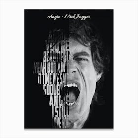 Angie Mick Jagger Text Art Canvas Print