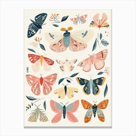 Colourful Insect Illustration Moth 41 Canvas Print