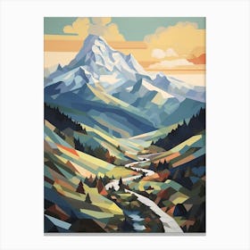 The Alps   Geometric Vector Illustration 1 Canvas Print