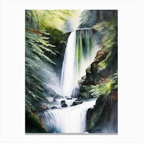 Henrhyd Falls, United Kingdom Water Colour  (3) Canvas Print