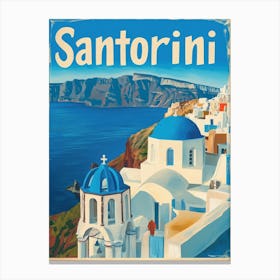 Aihrgdesign A Vintage Travel Poster Of Santorini 3 Canvas Print