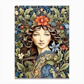 Fairie William Morris Style Canvas Print