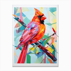 Colourful Bird Painting Northern Cardinal 1 Canvas Print