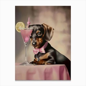 Dachshund Cocktail Canvas Print