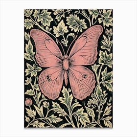 Butterfly On A Black Background 1 Canvas Print