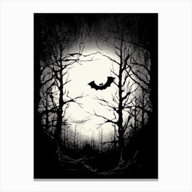 Silhouette Of Bats  Illustration 5 Canvas Print