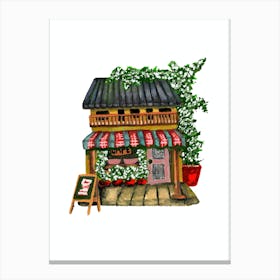 Cozy Rustic Ghibli Cafe Canvas Print