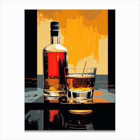 Glass Of Whiskey, Mid century 2 Canvas Print