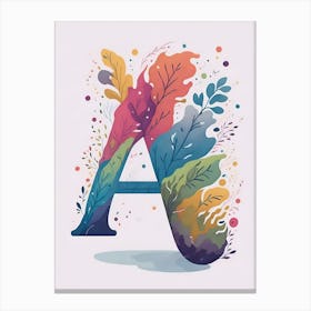 Colorful Letter A Illustration 116 Canvas Print