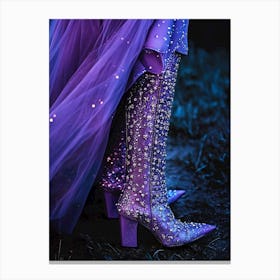 Purple Boots with gemstones Canvas Print