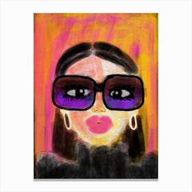 Lady In Sunglasses Canvas Print