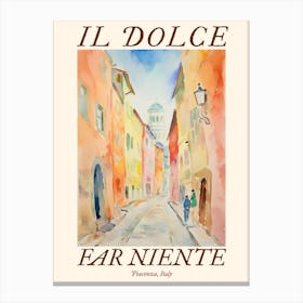 Il Dolce Far Niente Piacenza, Italy Watercolour Streets 1 Poster Canvas Print