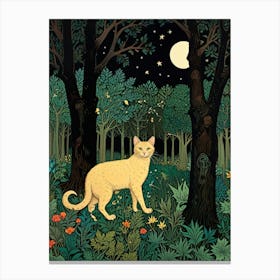 William Morris Cat In The Woods 2 Canvas Print