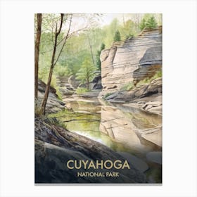 Cuyahoga Valley National Park Watercolour Vintage Travel Poster 4 Canvas Print