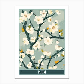 Plum Tree Flat Illustration 2 Poster Canvas Print
